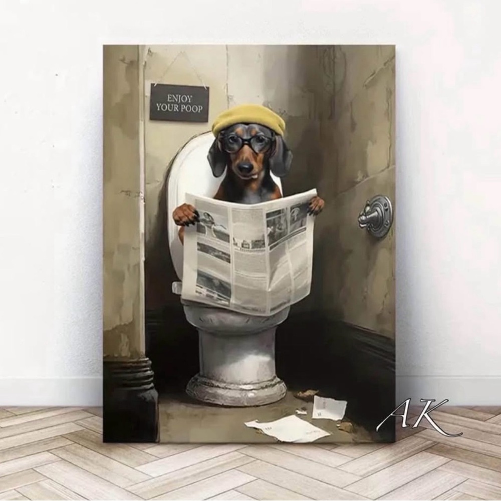 Dachshund Framed Canvas Wall Art 🐾 Doxie Wiener